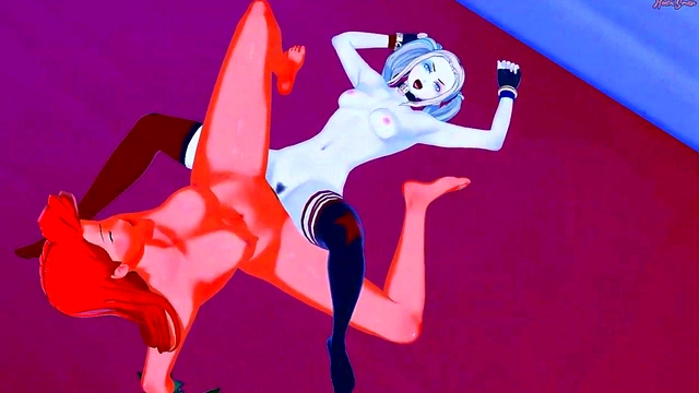 Harley Quinn and Poison Ivy take turns eating each others pussies and tribbing until they