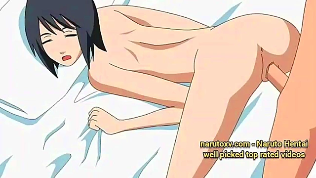 (Eng Sub) Shizune trained Naruto in bed - Naruto Hentai