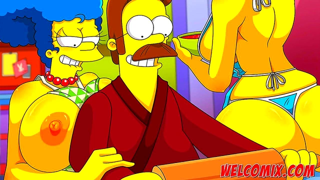 Flandis Fucking The Simptoons Hotties! Pepperoni pizza! The Simptoons