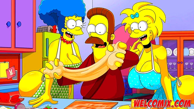 Flandis Fucking The Simptoons Hotties! Pepperoni pizza! The Simptoons