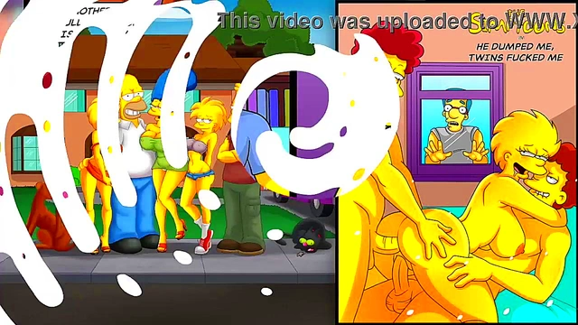 He dumped me, twins fucked me! Simpsons porn