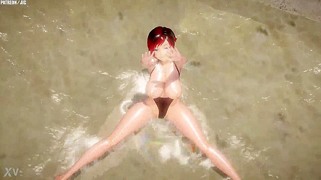 Fiery Garnet Stone from RWBY indulges in some playful mischief with her companions today