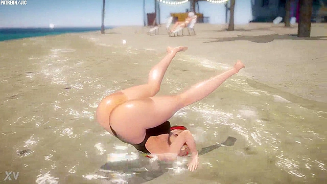 Fiery Garnet Stone from RWBY indulges in some playful mischief with her companions today