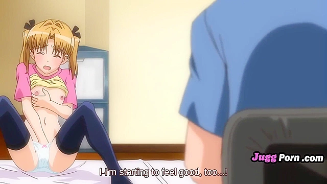 Teen stepsister pleases herself with naughty hands behind closed doors