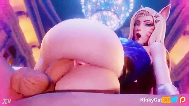 Ahri KDA seduces in a steamy hentai 3D scene with intense passion