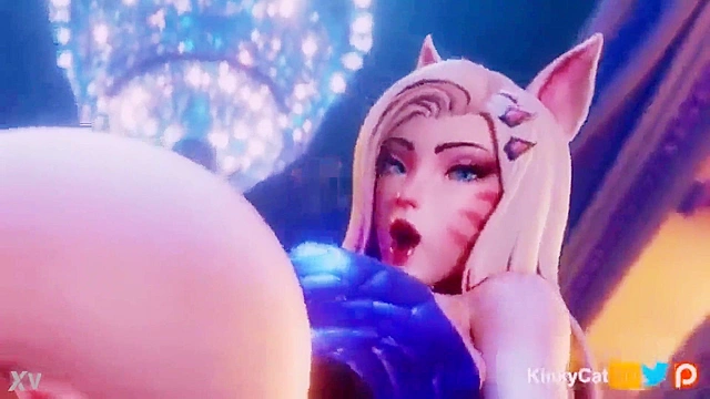 Ahri KDA seduces in a steamy hentai 3D scene with intense passion