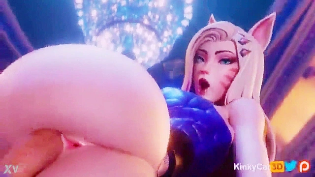 Ahri KDA seduces in a steamy hentai 3D scene with intense passion