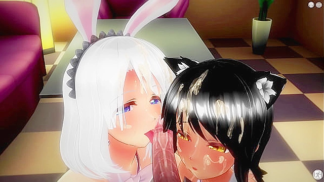 Monochrome ecstasy in explicit 3D action at high definition quality