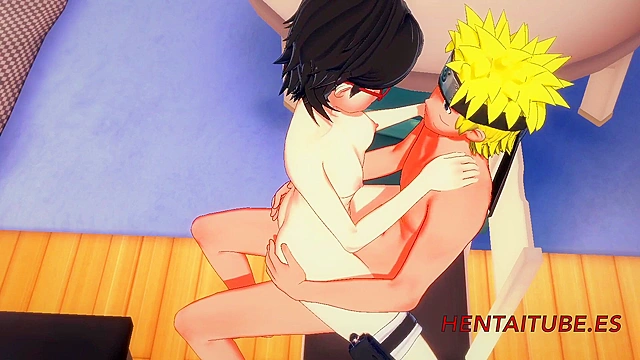 Sarada gives hot blowjob then fucked hard by Naruto in explicit hentai action scene
