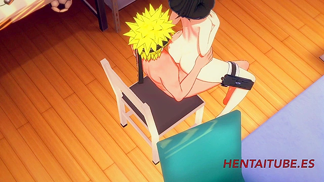 Sarada gives hot blowjob then fucked hard by Naruto in explicit hentai action scene