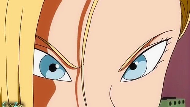 Anime Sex with Futuristic Humanoid Robot Android 18 Fantasy Scene