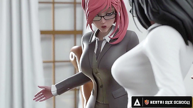 Sex University HENTAI – MILF Principal with Big Tits Creampies Futanari Student