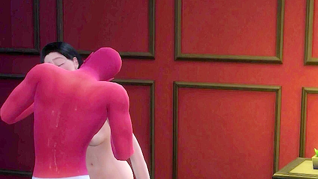 Seductive vampire draws essence from her unwitting prey during their nocturnal meeting