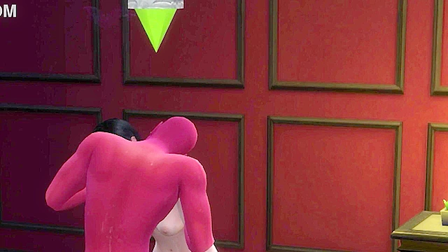 Seductive vampire draws essence from her unwitting prey during their nocturnal meeting