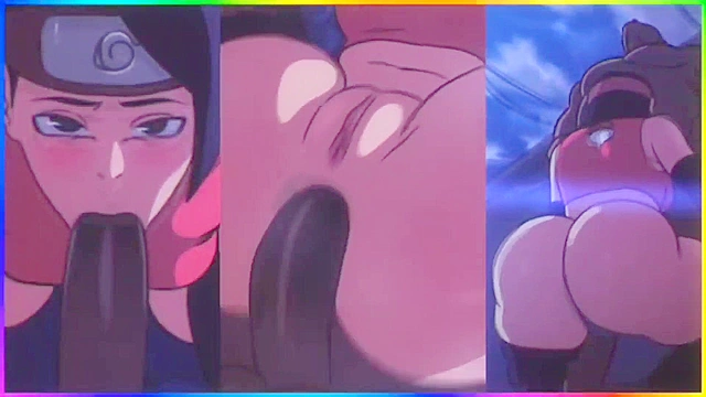 Anime action with sci-fi femmes getting naughty together