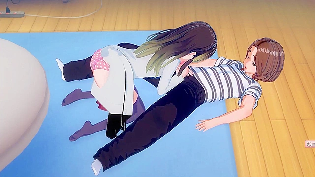 Anime sex scene with wild oral pleasure