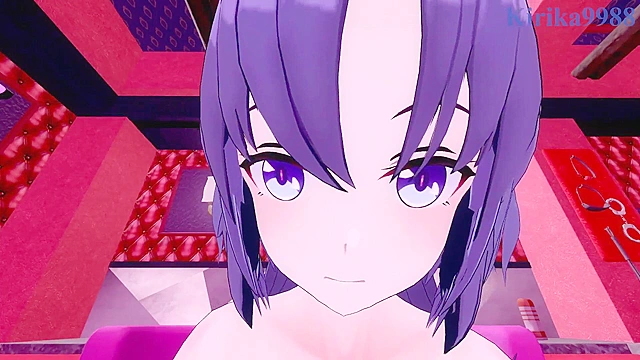 Hayase Yuuka and Oki Aoki share a passionate encounter from your perspective.