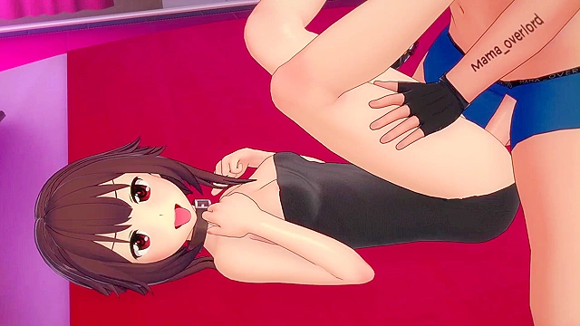 Megumin strips at the love hotel for a wild encounter with passion