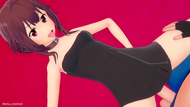 Megumin strips at the love hotel for a wild encounter with passion