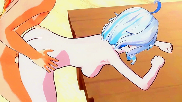 Adventurer's erotic adventure with Furina from Genshin world