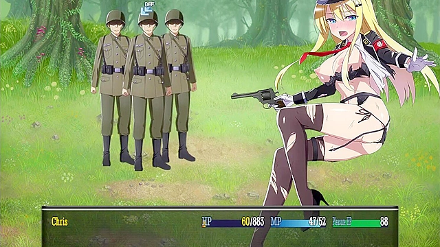 Blonde teens tempt Chris during a wild forest survival adventure with naughty fun