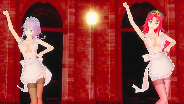 Touhou girls get freaky with a sexy anime dance showdown