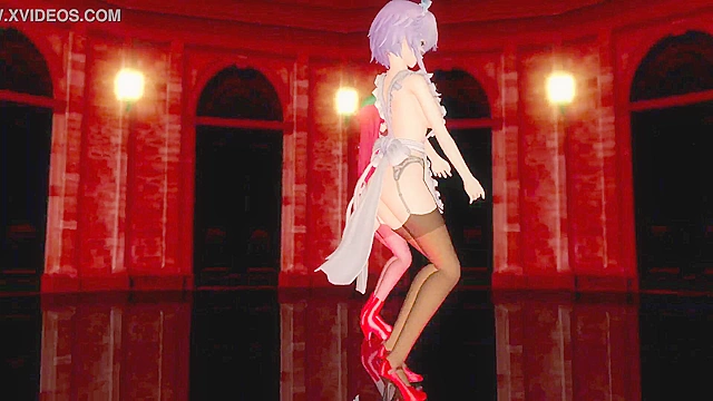 Touhou girls get freaky with a sexy anime dance showdown