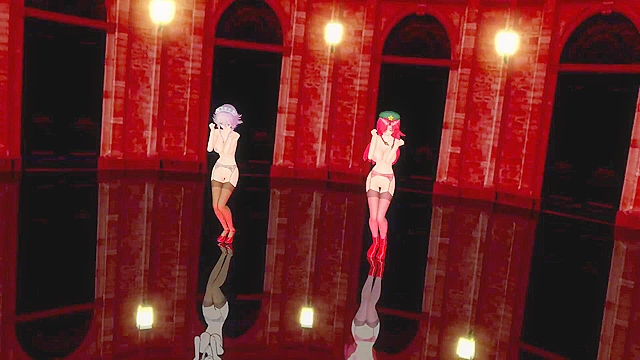 Touhou girls get freaky with a sexy anime dance showdown