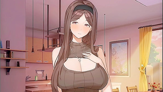 Harem game catches Summer Clover red-handed with massive boner in kitchen!