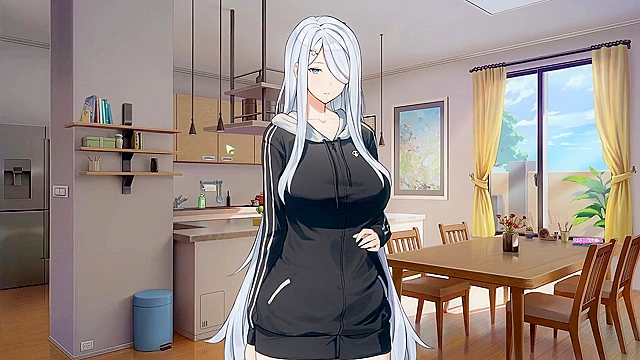 Harem game catches Summer Clover red-handed with massive boner in kitchen!