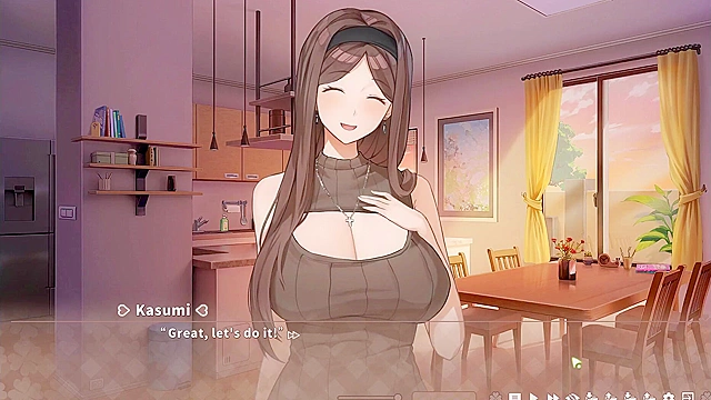 Harem game catches Summer Clover red-handed with massive boner in kitchen!