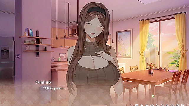 Harem game catches Summer Clover red-handed with massive boner in kitchen!