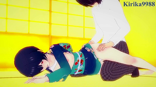 Intense sex with Rinze Morino and Hana Suzuki from THE IDOLM@STER SHINY COLORS game