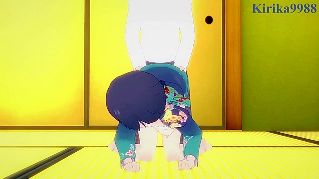 Intense sex with Rinze Morino and Hana Suzuki from THE IDOLM@STER SHINY COLORS game