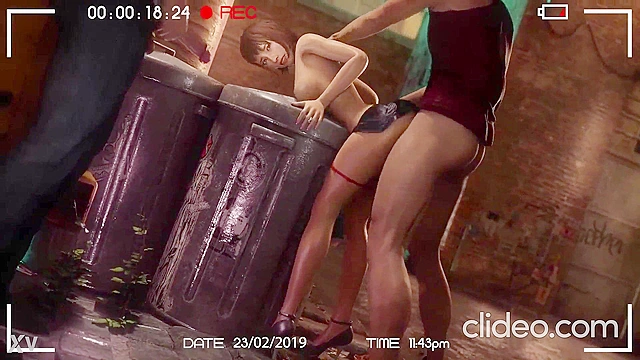 Saeko Mukoda gets caught by Yakuza dudes for some secret alley fun with them.