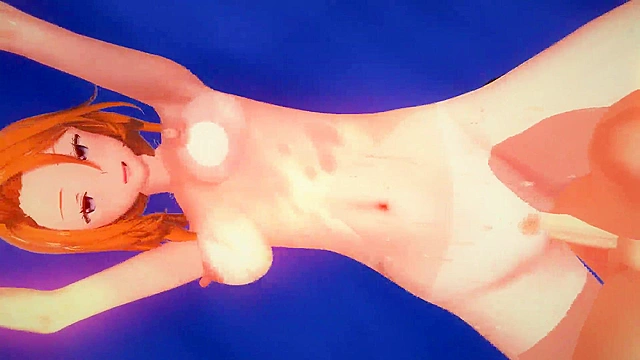 Hot teen's perky tits teased by cock beside the sparkling l water