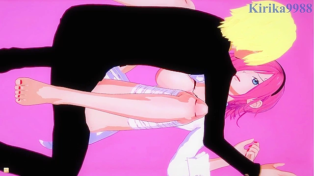 Intense action with Nico Robin and Vinsmoke Reiju from One Piece universe.