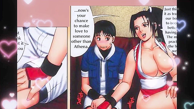 Athena Asamiya and Mai Shiranui explore intense fan manga fantasies together with passion.