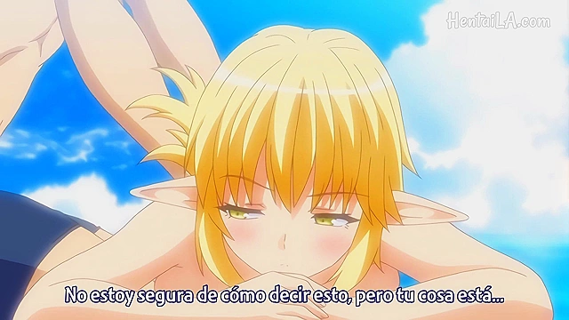 Blonde babe gets naughty with her toy by the seaside