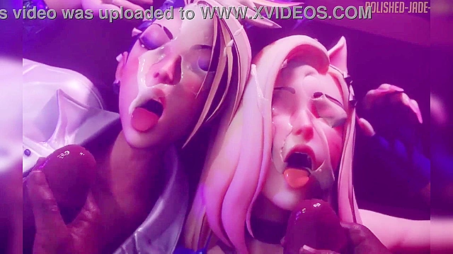 Animated fantasy roleplay featuring iconic gaming characters in intimate action scenes.