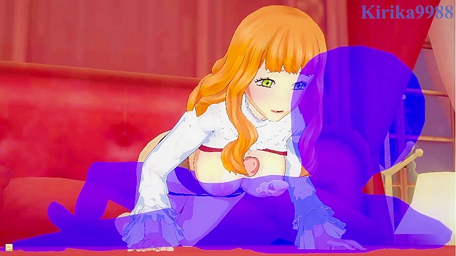 Intense passion with Mimosa, Vanica, and Asta from Black Clover world