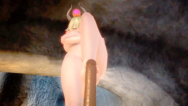 Princess Bowser gets naughty with her castle guards in this wild 3D hentai game session