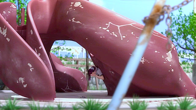 Sewer seduction – tempting college babe gets naughty down below