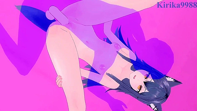 Intense passion between Viviana and Texas from Arknights world