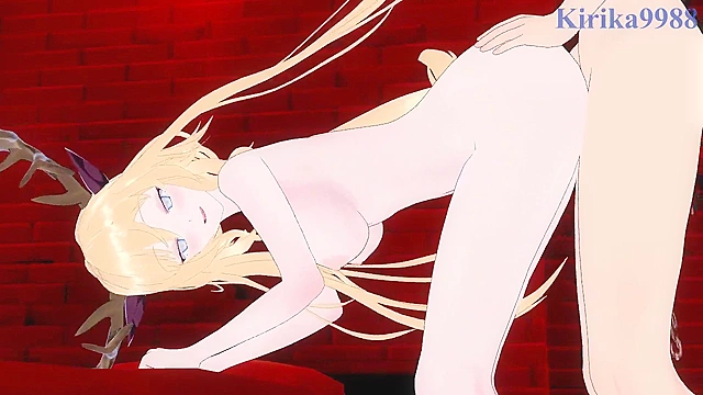 Intense passion between Viviana and Texas from Arknights world