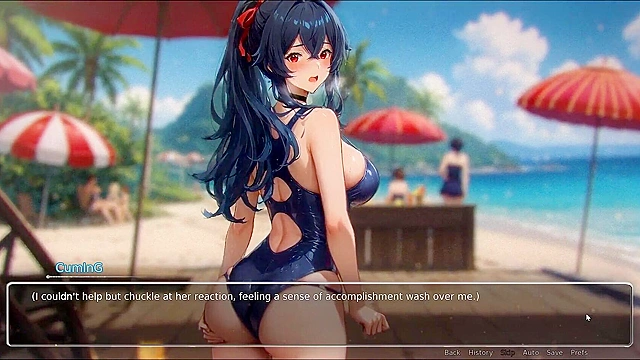 Exhibitionist couple showcases their passion on a crowded beach front.