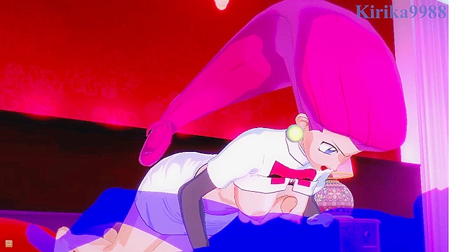 Intense action with Lillie and Jessie from Pokémon world fantasies