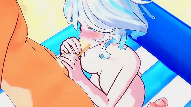 Furina's wild night with a desperate lover in Teyvat world action