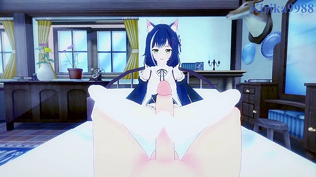 Intense love scenes with Karyl and Arisa from Princess Connect! Re –Dive hentai