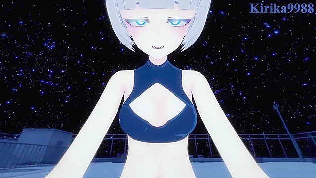 Intense night pleasure with Nazuna N usa from Yofukashi no Uta anime scene